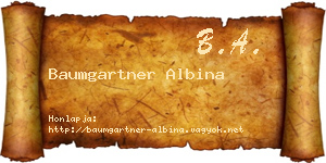 Baumgartner Albina névjegykártya